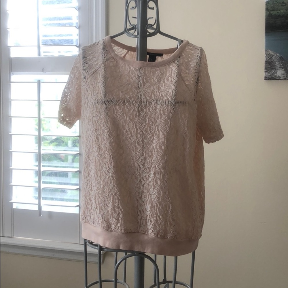 Cream short-sleeved top